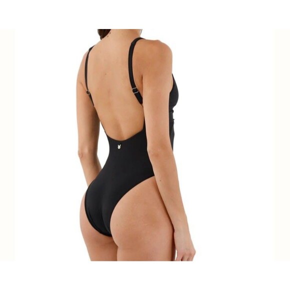 Anthropologie Malai Eiffel One-Piece Swimsuit $168 Women Medium Sexy Black GUC - Picture 4 of 15